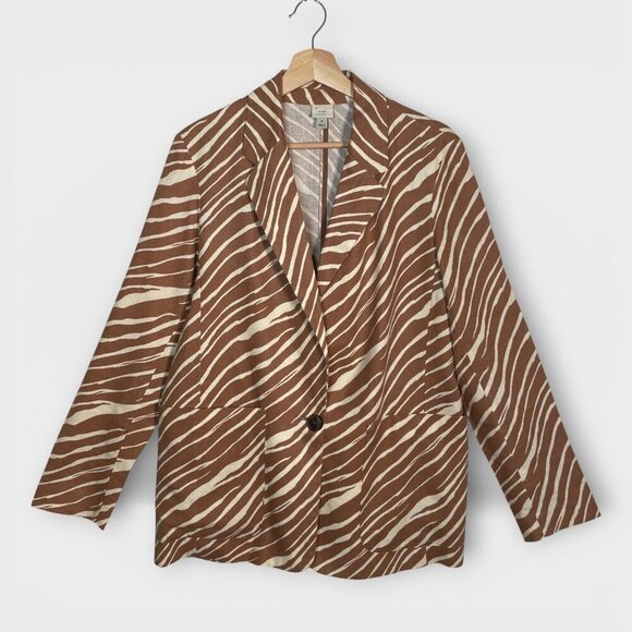 a new day Jackets & Blazers - 🦜 A New Day Blazer Linen Blend MEDIUM Pockets Single Button